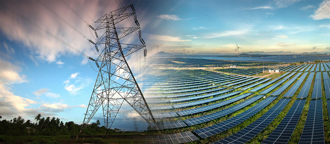 éoliennes solaire ligne électrique