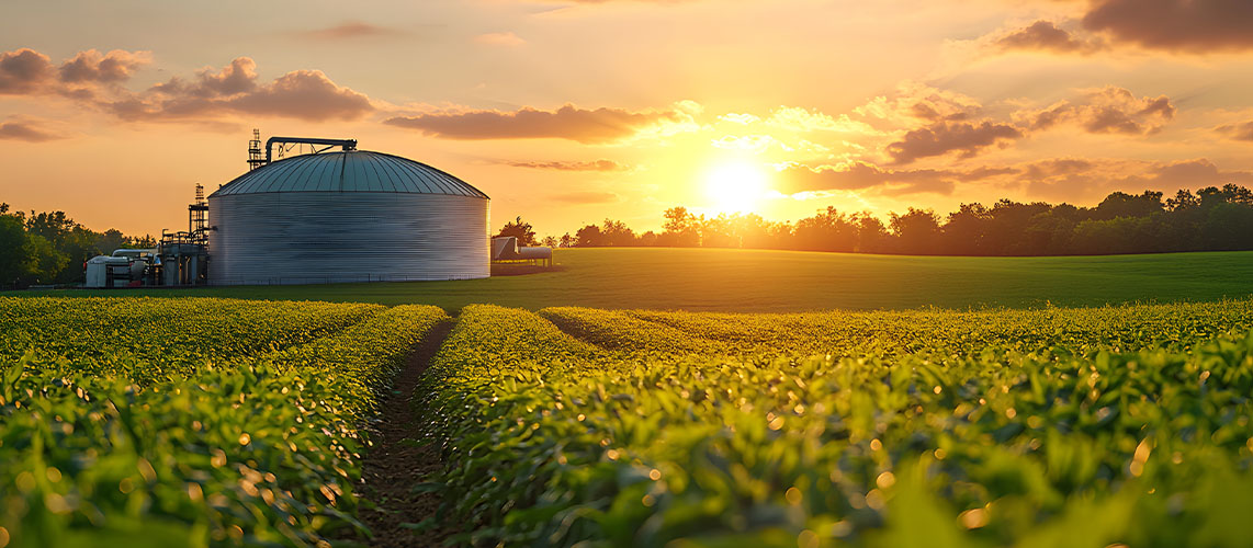 champ crépuscule méthanisation